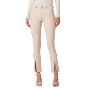 HUDSON High Rise Barbara Straight Faux Leather Blush Coated Slit Hem Pant // 29